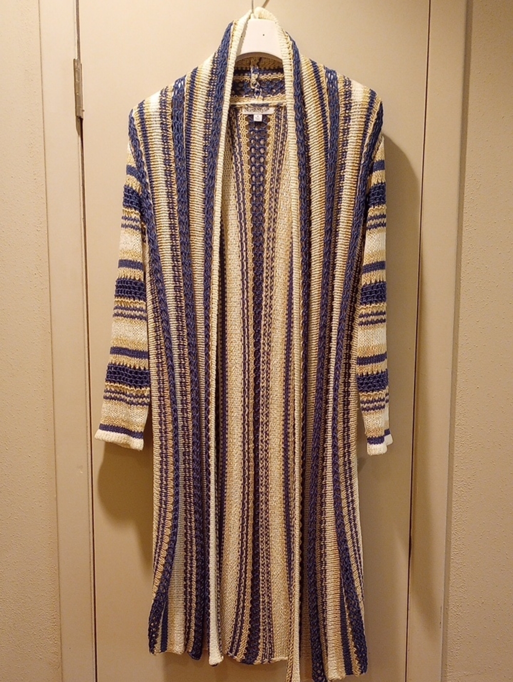 North Style Long Crochet Cardigan